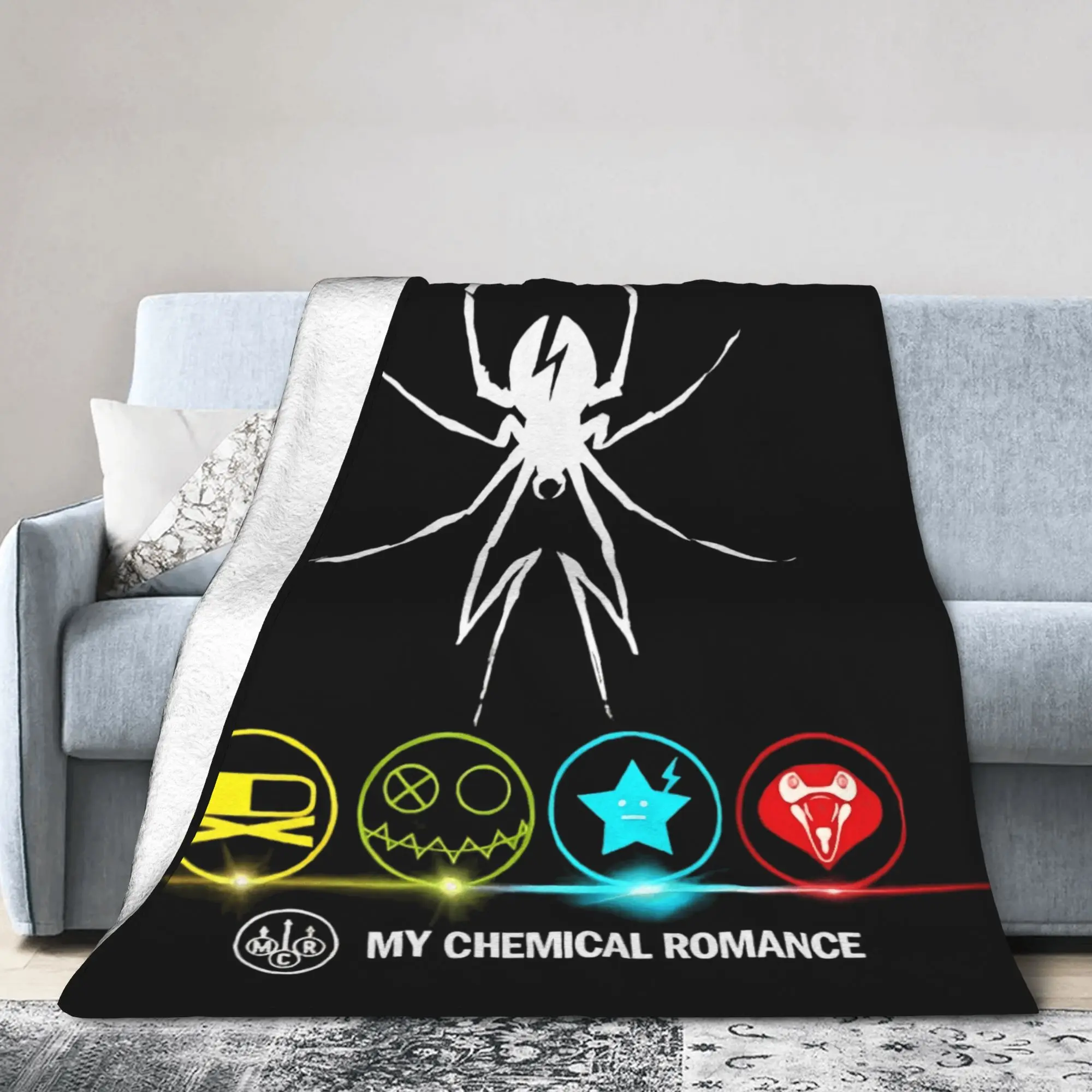 My Chemical Romance Danger Days Spider Blanket  Warm Soft Plush Bedding Throws For Couch Chair Bed Flannel Bedspread Bed Cover