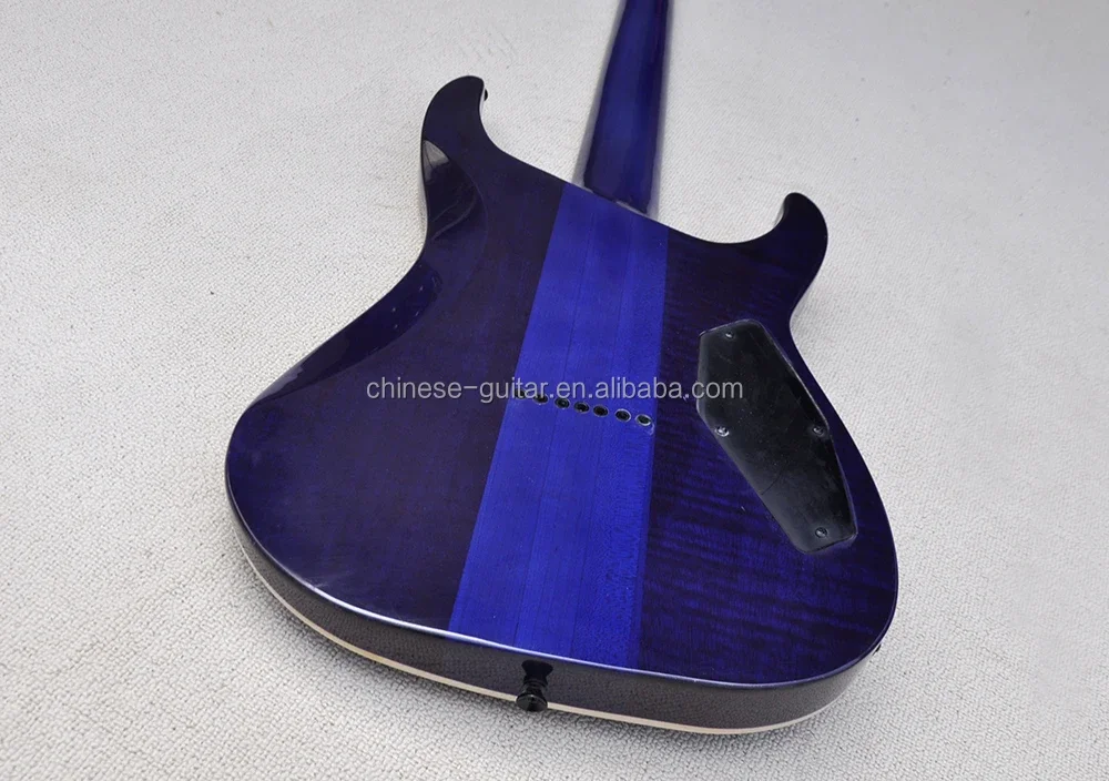 Flyoung Purple electric Guitar Factory High QUality Left Handed Neck Through Body Ebony Fretboard