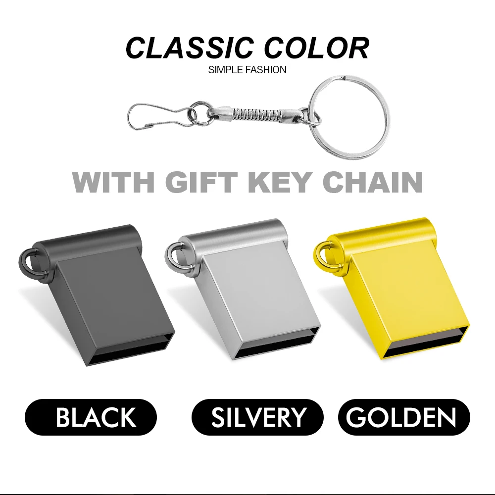 10個セット シルバー ミニ メタル USBフラッシュドライブ 4GB 8GB 16GB 32GB 小型 ペンドライブ メモリースティック 64GB 128GB ストレージデバイス Uディスク ギフト