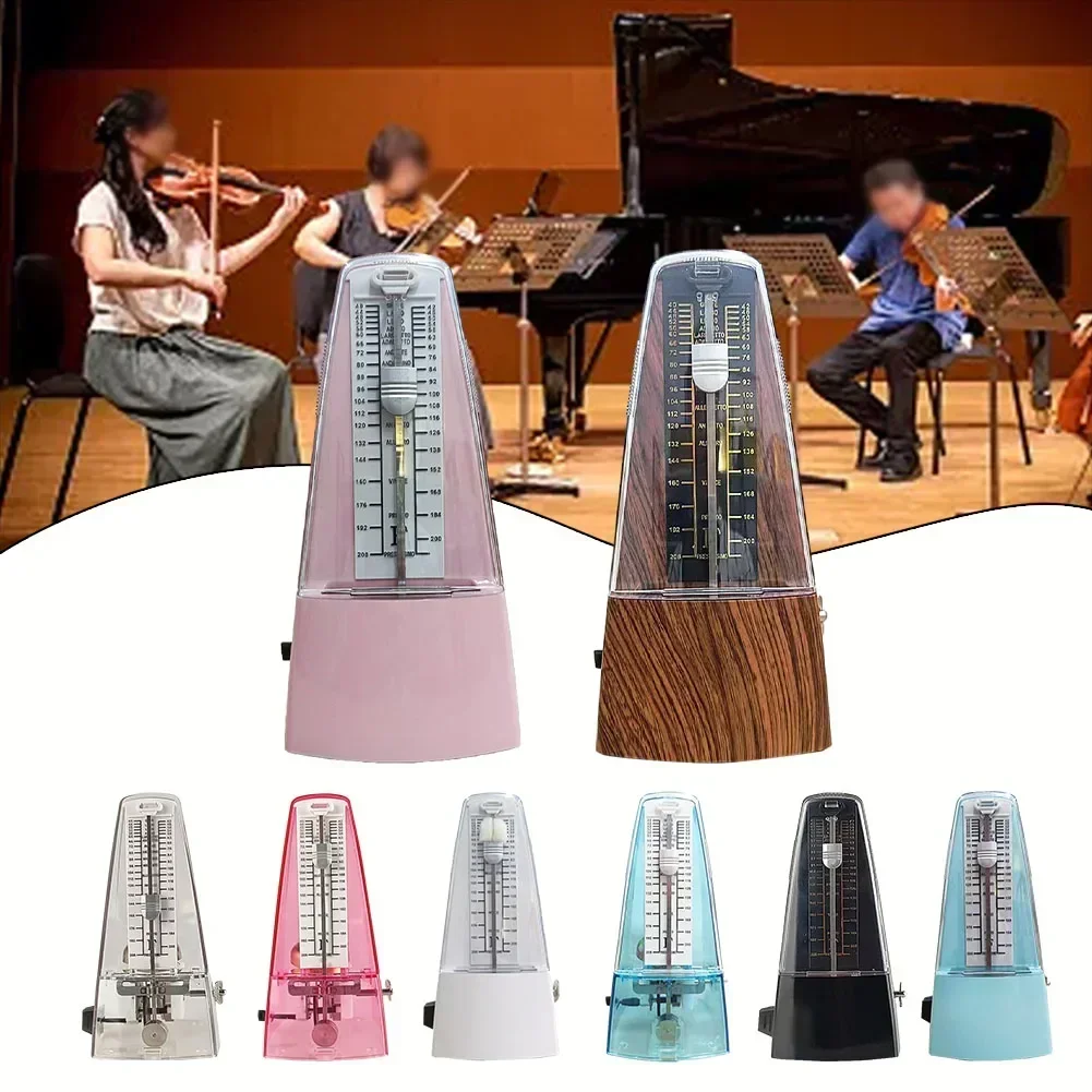 Metronome Mechanical Metronome Tower Type Metronome Transparent Pink Wooden Color Accessories For Guitar For Piano