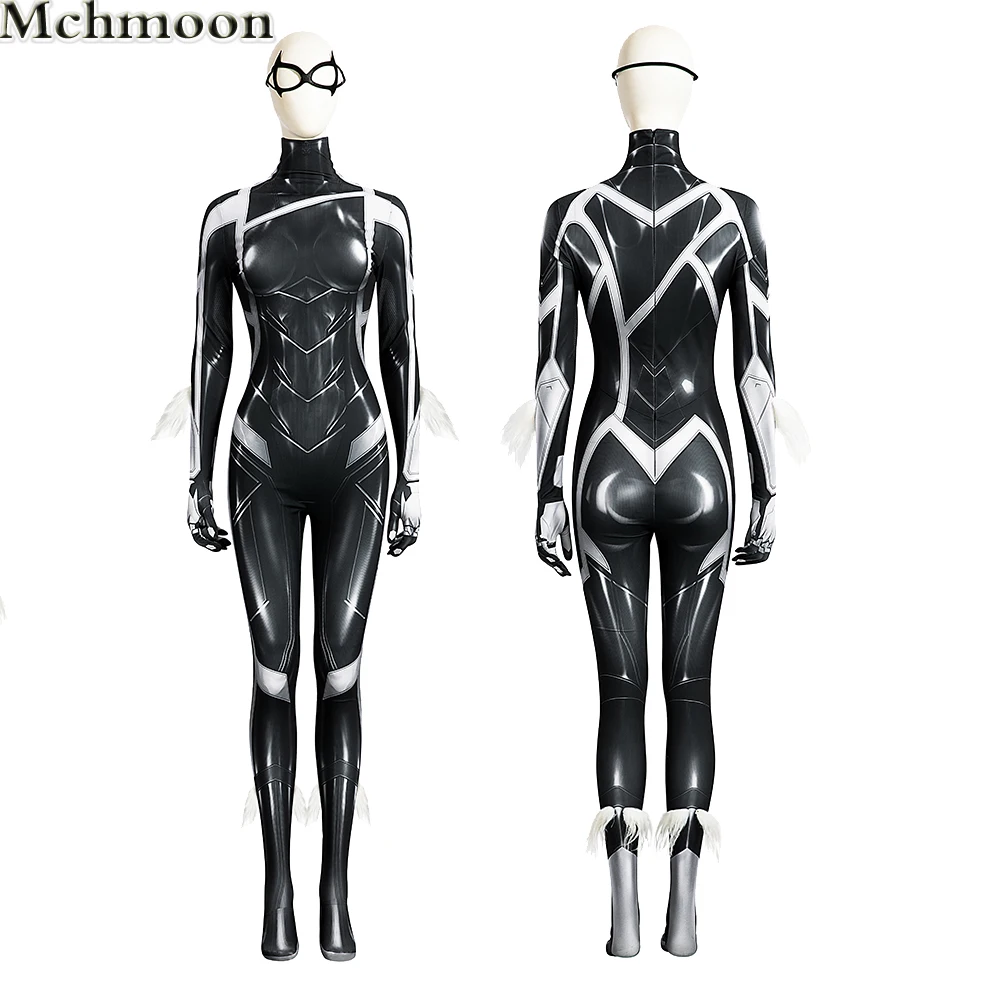 

Amazing Black Cat Felicia Hardy Women Cosplay Costume jumpsuit Sexy Tights Halloween Show Cat BodySuit