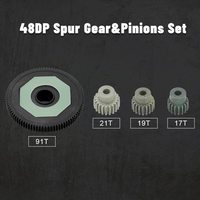 OGRC All Metal Steel 48DP 91T Spur Gear Differential Gear 17T 19T 21T Pinions Gear Set for 1/10 Arrma Senton/Typhon/Granite