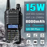 Baofeng UV-9R Plus 15W IP68 Waterproof Walkie Talkie Dual Band 16KM Long Range Portable VHF/UHF Transceiver CB Hunting Ham Radio