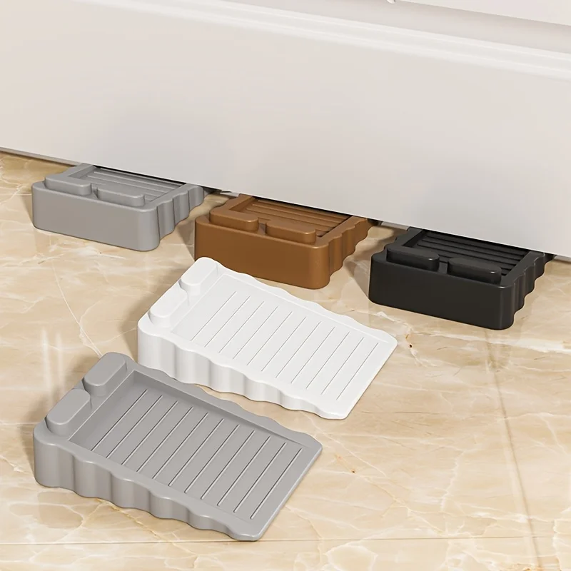 2pcs Adjustable Height Creative Windproof Door Stops, Plastic Frosted Surface Wedges, Safety Door Blocks, Anti-Collision Door St