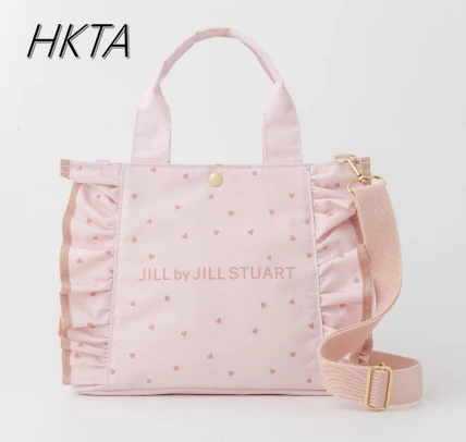 

Japanese Alphabet Love Embroidery Ruffle Edge Messenger Tote Bag Women Bag Lolita Sweet Cute Versatile Light Pink Backpacks Girl