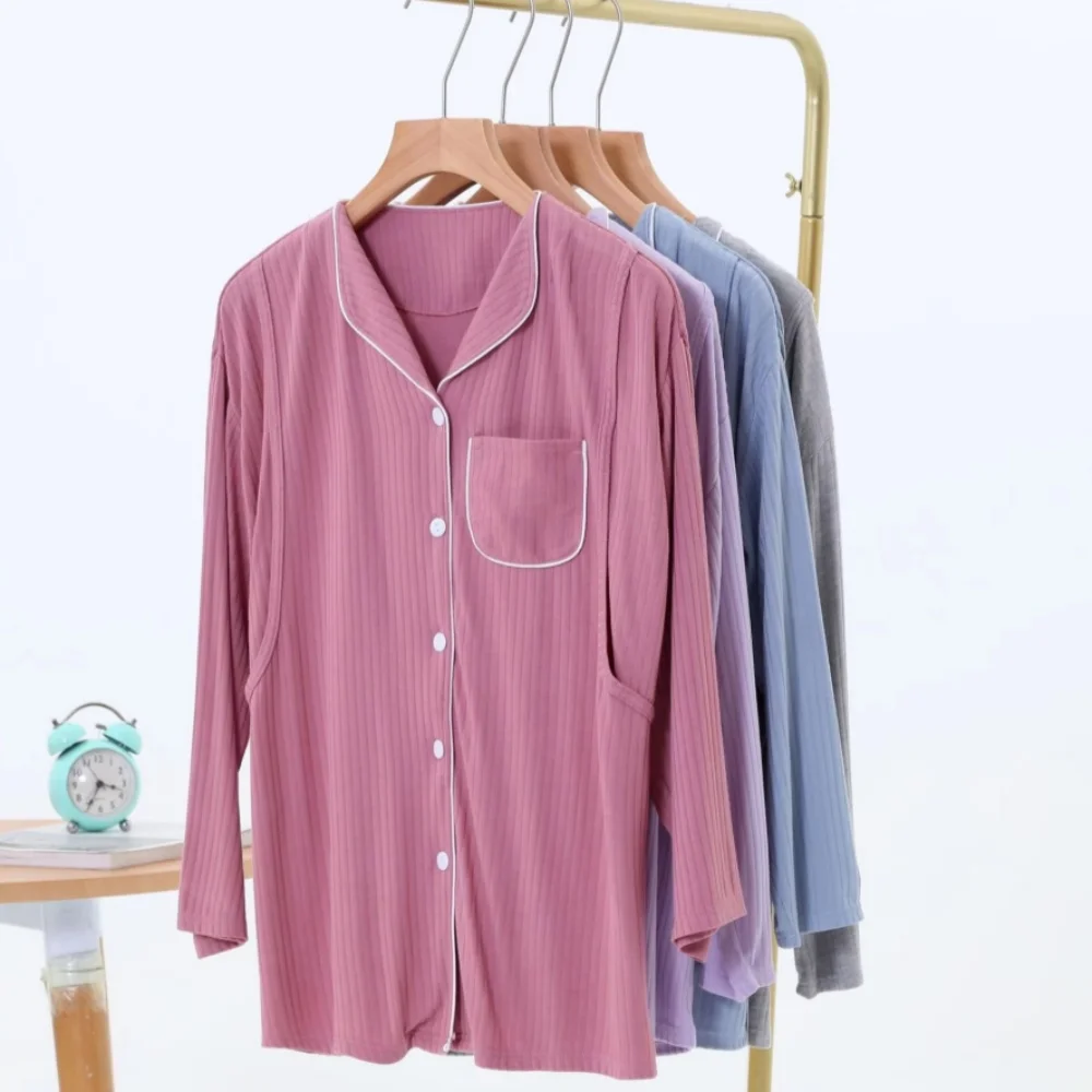 

Breastfeeding Maternity Pajamas Long Sleeve Modal Side Opening Nursing Top 2025 Spring Autumn New Pregnacy Women Clothing
