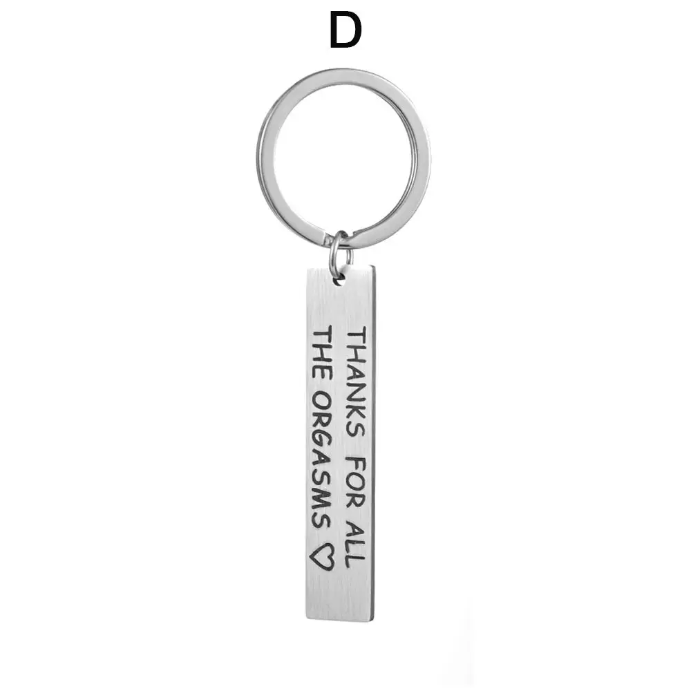 Stainless Steel Funny Gift Bag Pendant Accessories Thanks for All The Orgasms Boyfriend Husband Gift Couple Keyring Key Chain