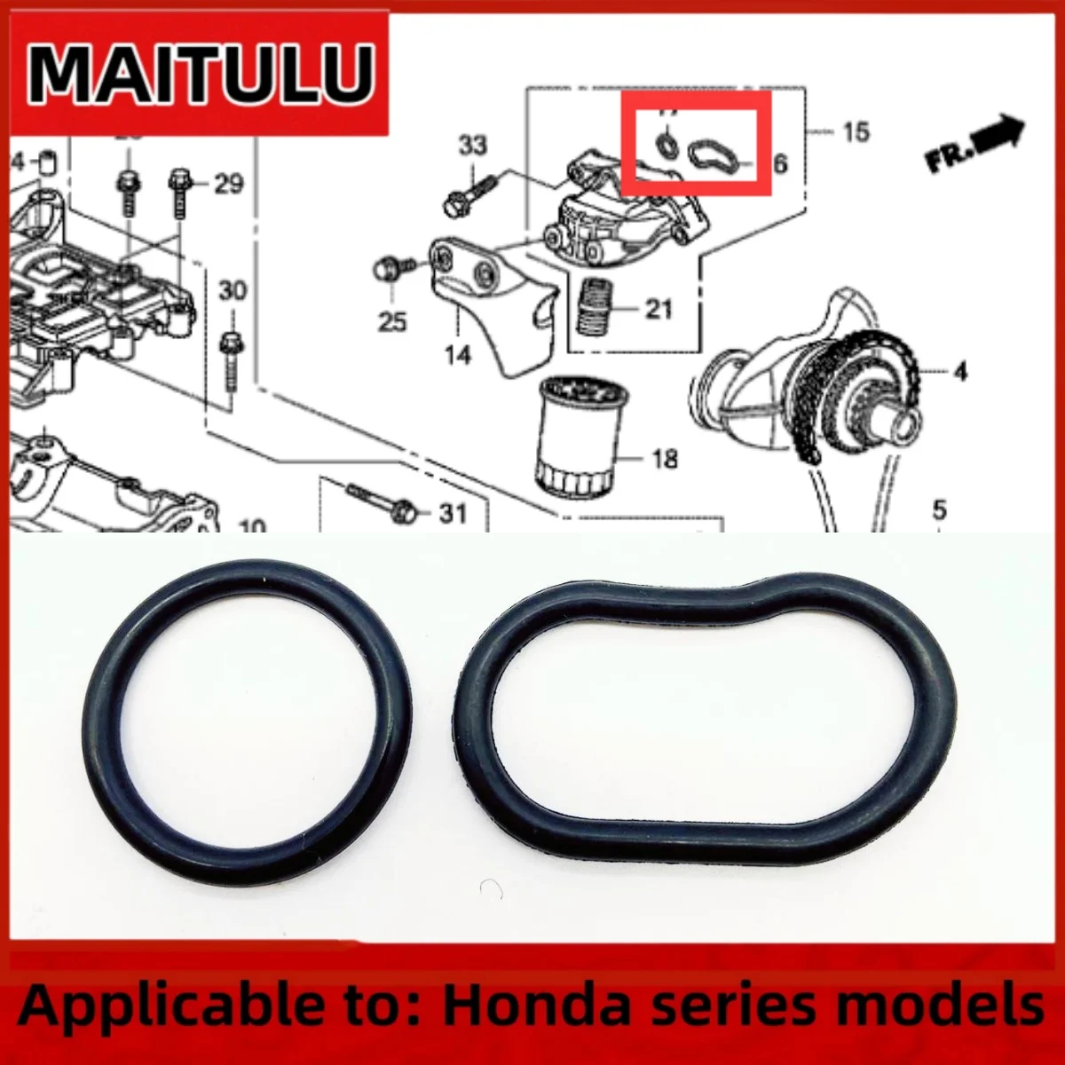 

15312-RZA-003 15313-RZA-003 For Honda RE4 automobiles Rubber Oil Filter Base Replacement Accessory