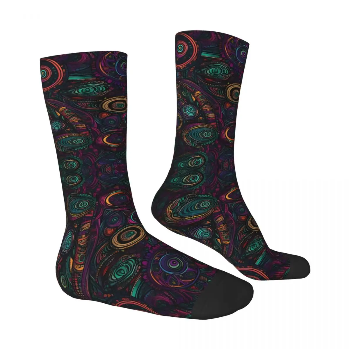 Nighttime Galaxy Alien And UFO Pattern Socks Male Mens Women Spring Stockings Polyester