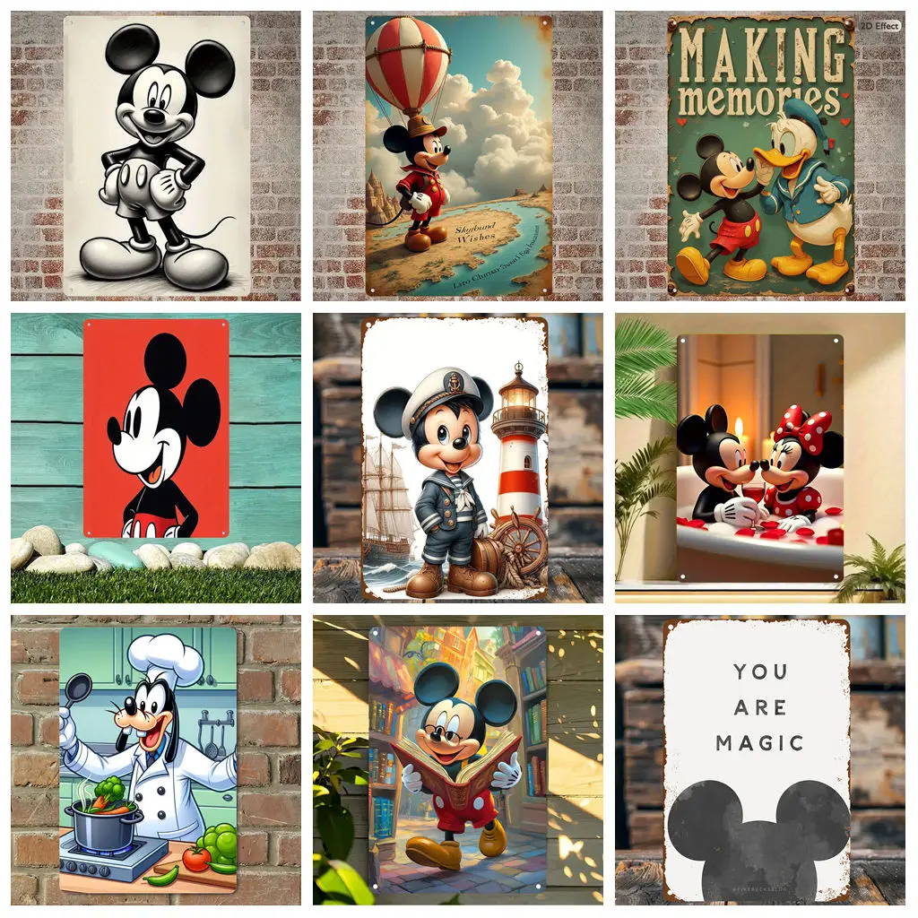 

Miniso Disney Mickey Warm Scene Funny Bar Metal Sign, Retro Plaque, Sign, Alcohol Drinker, Pub, Club, Kitchen Wall Decoration