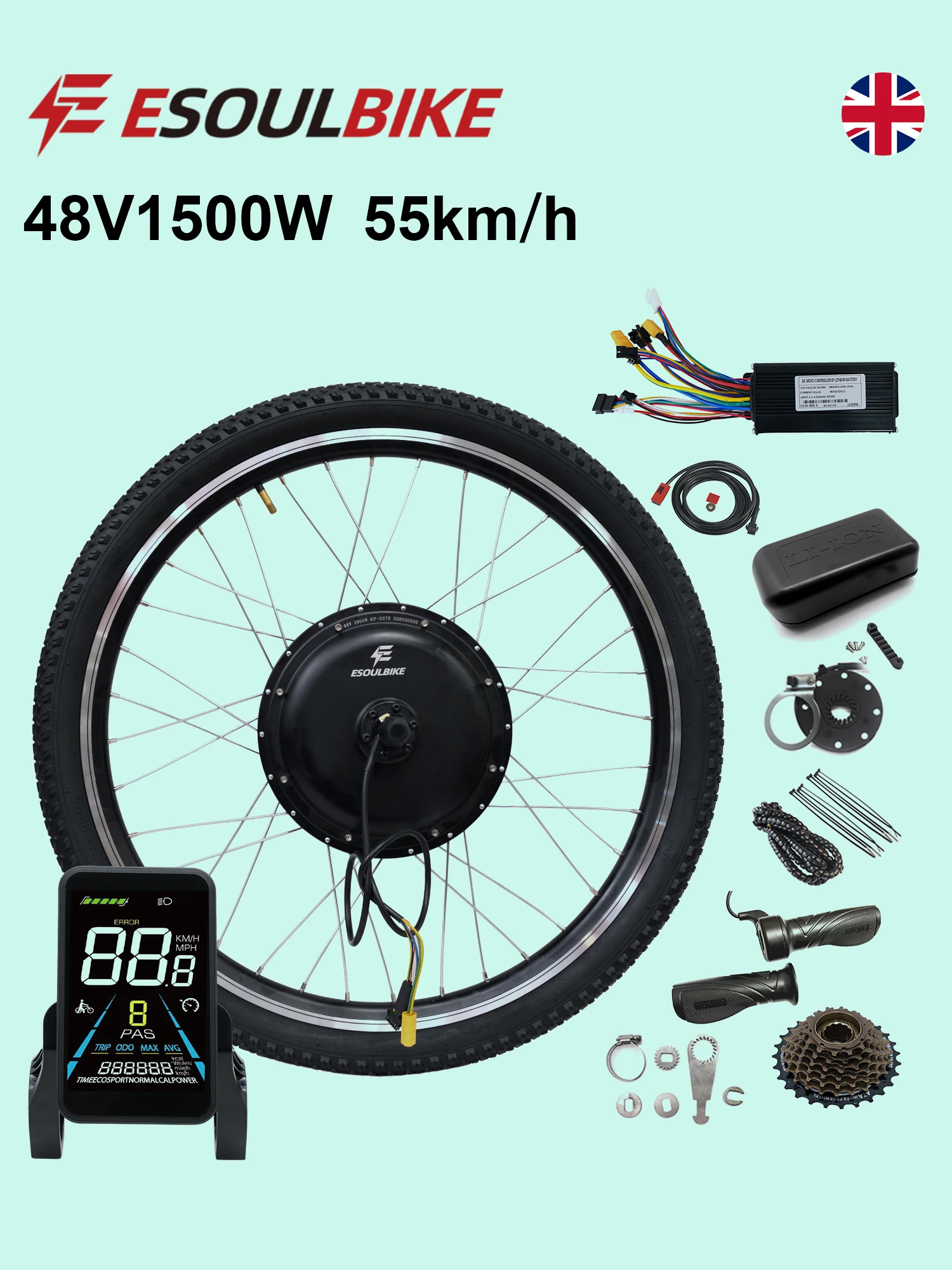 AliExpress ESOULBIKE Ebike Kit 48V 1500W Rear Hub Motor Electric Bicycle Conversion Kit Rear Engine 26 27.5 28 29 700C with Tire