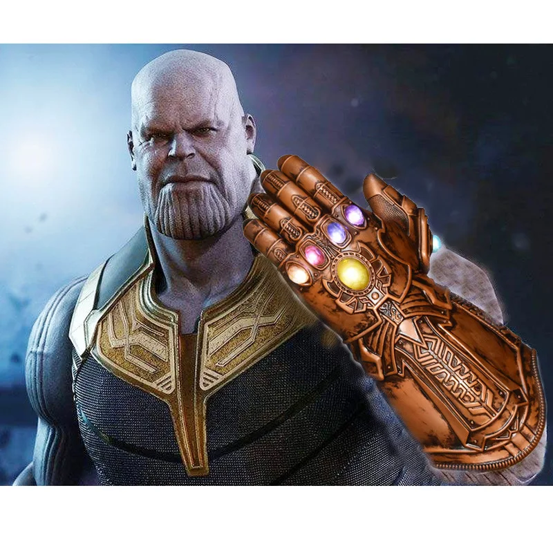 Le Cool with , mask, Infinity War gems, colorful lights, glowing gloves