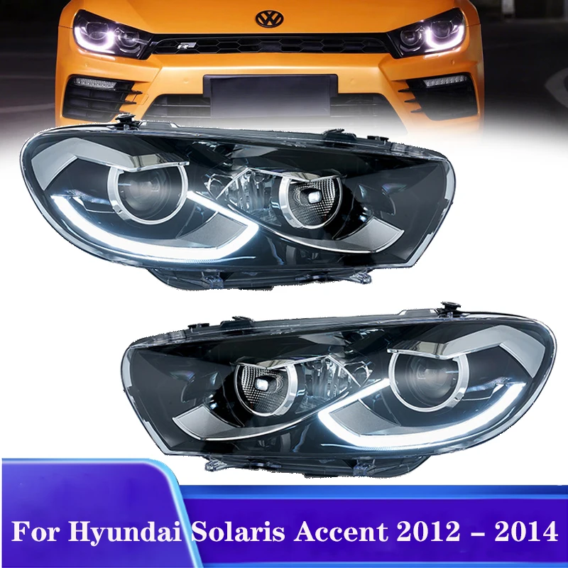 

Автомобильные светодиодные фары для VW Scirocco 2009-2017, новый стиль, полностью светодиодные линзы, задний фонарь, фара DRL, передний фонарь в сборе