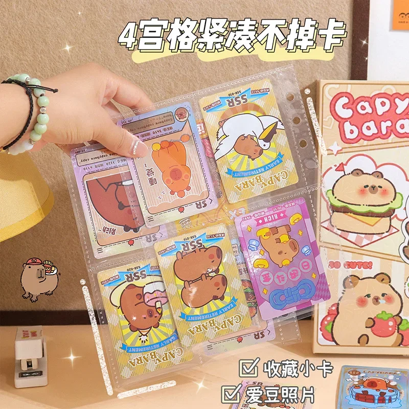 Anime Kawaii Cute Capybara Card Storage Book Girls Boys Polaroid Photo Album Postcard Card Holder Game Card Collect Binder Gifts