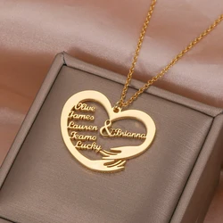 Customized Love Style Family Name Necklace Personalized Stainless Steel Nameplate Jewelry Gift for Mom, For Daughter