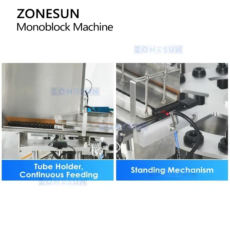 Zonesun Efficient Mascara Packaging Machine Solutions Automatische Kosmetiktube zum Füllen und Verschließen von Monoblock ZS-AFC23A