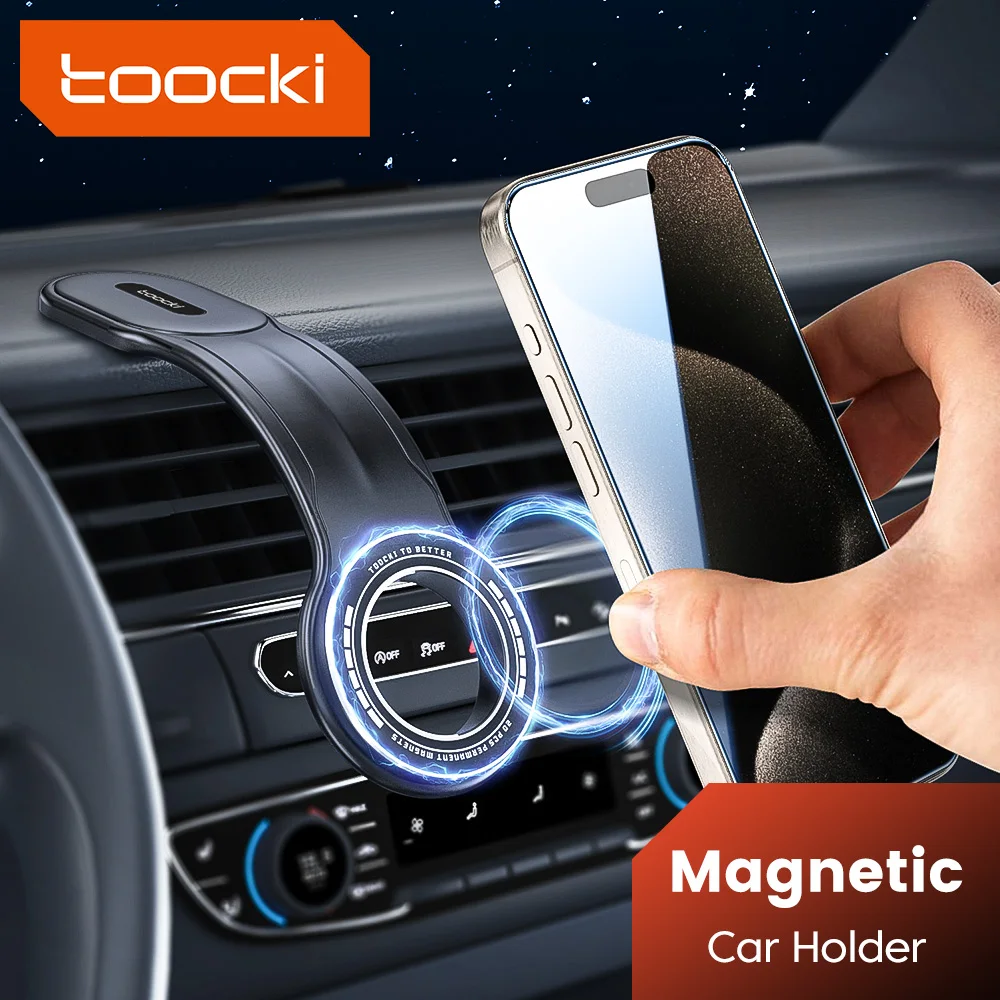Toocki Magnetische Auto-Handyhalterung für iPhone 13 14 15 16 17 Pro Max 360 °   Drehbarer, biegsamer Aluminium-Handyhalter für alle Autos