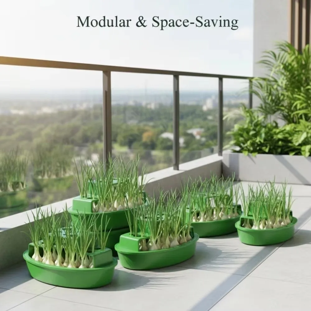 Maceta Hidropónica de 9 Ranuras, Plástico, Riego Automático, Bandeja para Semillas de Cebolletas, Regeneración a Largo Plazo, Sin Suelo