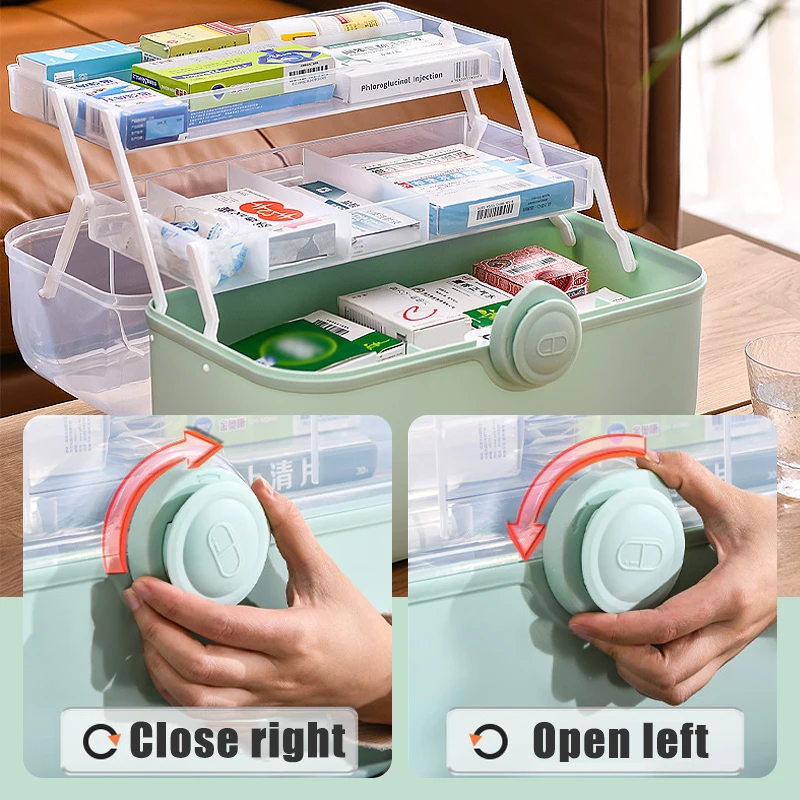 Family Medicine Large Capacity Organizer Box Practical First Aid Kit Medicine Storage Container Family Emergency Kit Storage Box