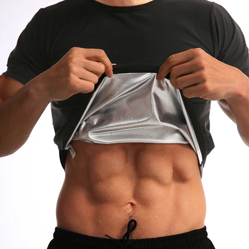 남성용 사우나 스웨트 셔츠, 핫 폴리머 코르셋, 압축 허리 트레이너 셔츠, 운동 탱크 탑, 무게추 감량 바디 셰이퍼, 슬리밍 조끼