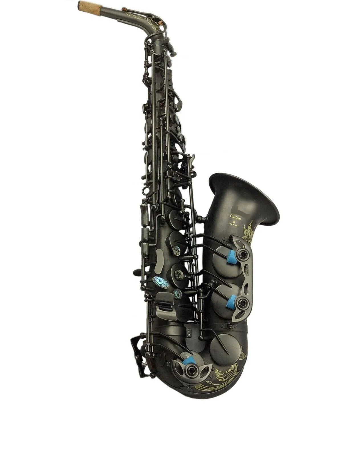 

Eastern Music Professional matt black Alto Saxophone with dragon engravings