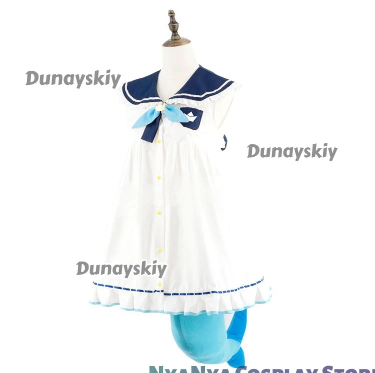[Dunayskiy] Vtuber Gura Реинкарнация акулы Самеко Саба костюмы для косплея парик пушистый хвост комплекты ушей наряды для вечеринки на Хэллоуин