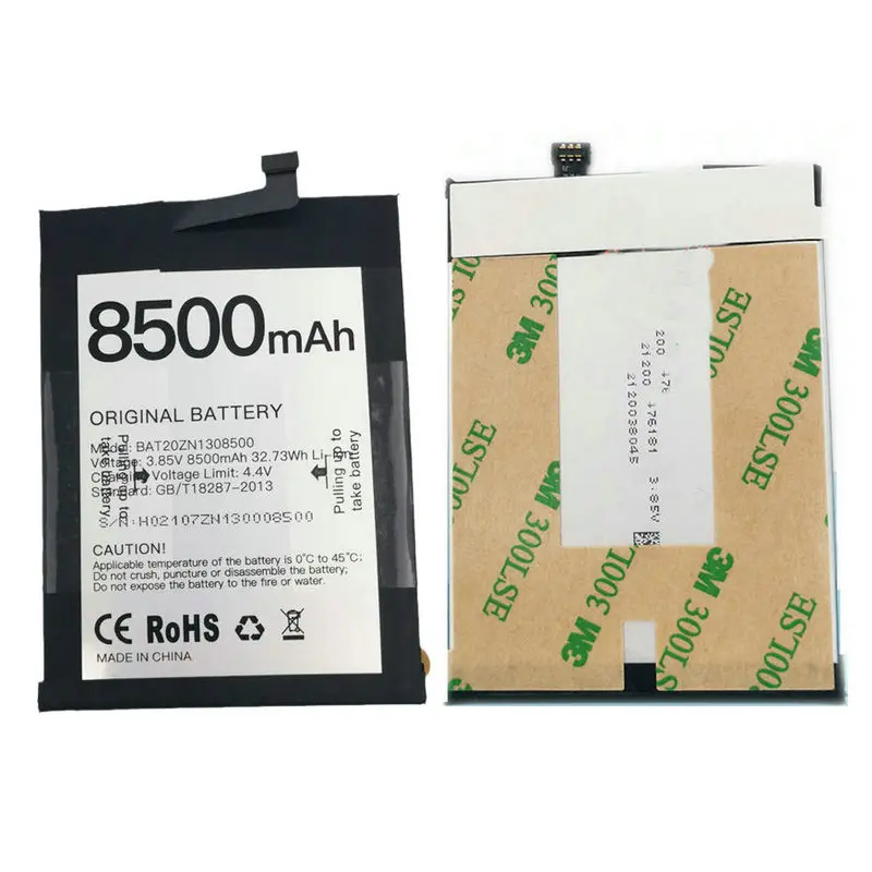 Batteria per Doogee S86 Pro 8500mAh Batterie ricaricabili agli ioni di litio Doogee S86 numero di tracciamento Batterie originali accessori per