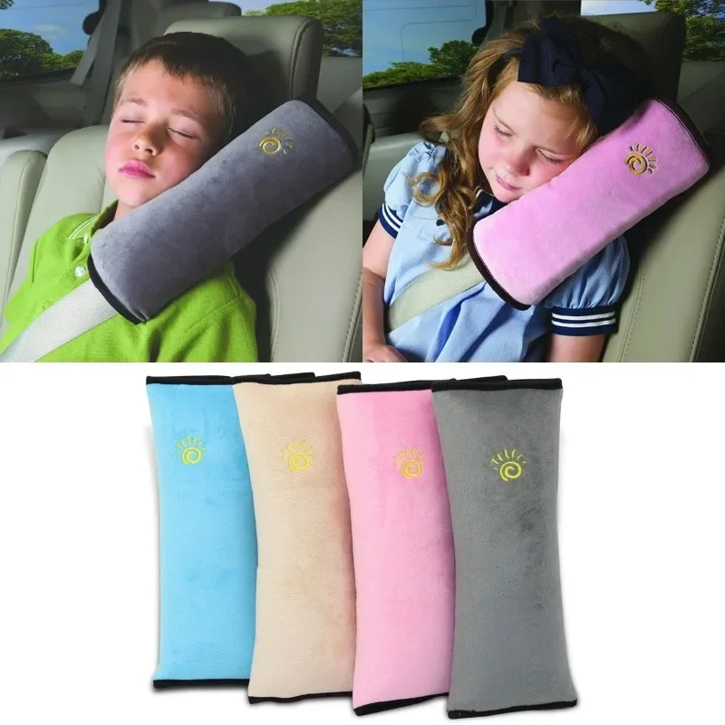 Universal Car Seat Belt Pillow for Kids Adjust Shoulder Toddler Head Protector Baby Sleeping Seatbelt Positioner Plush Cover Pad