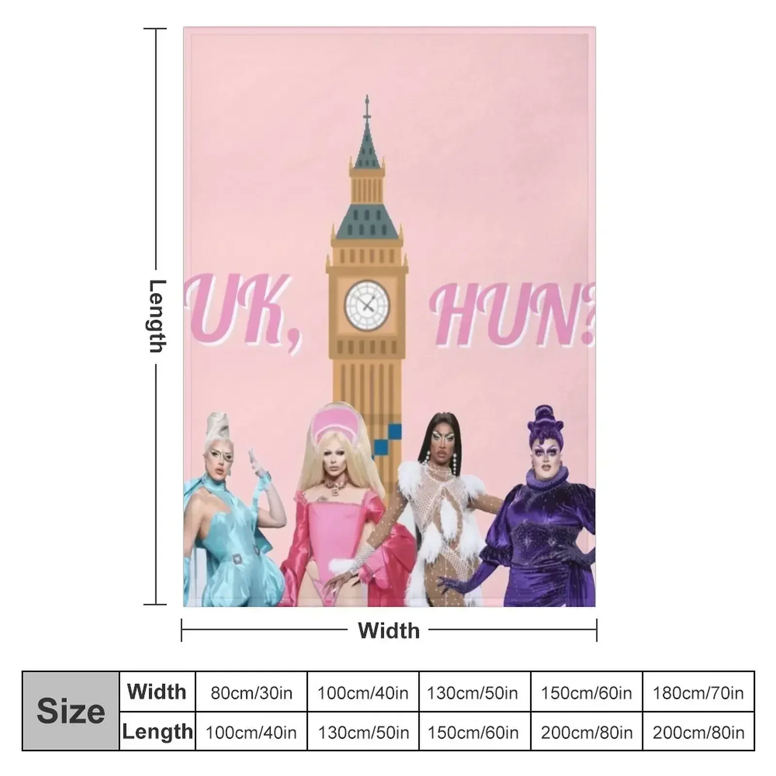 Uk, Hun RuPauls Drag Race UK United Kingdolls Throw Blanket halloween Plush Moving Blankets