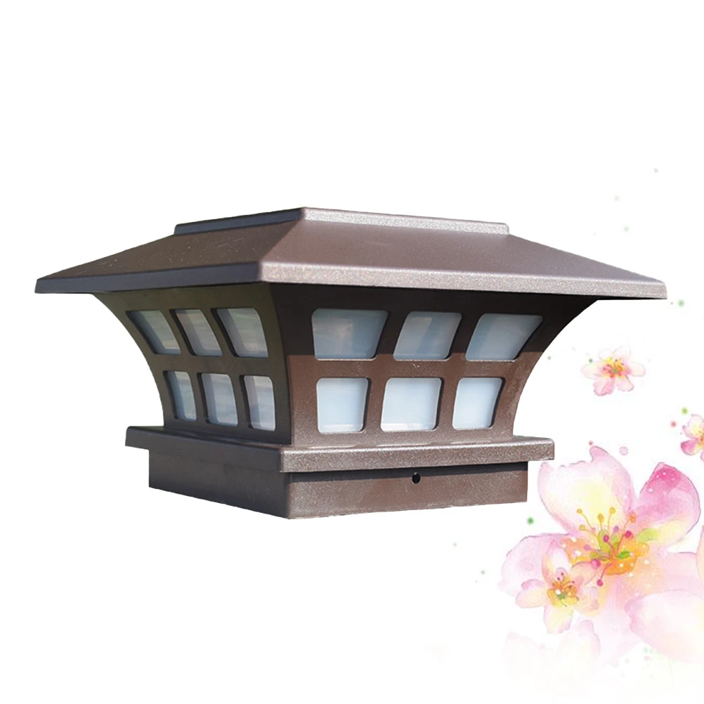 โคมไฟติดผนังกันน้ำเสาตกแต่งเสาไฟโคมไฟพลังงานแสงอาทิตย์ตกแต่งกลางแจ้ง
