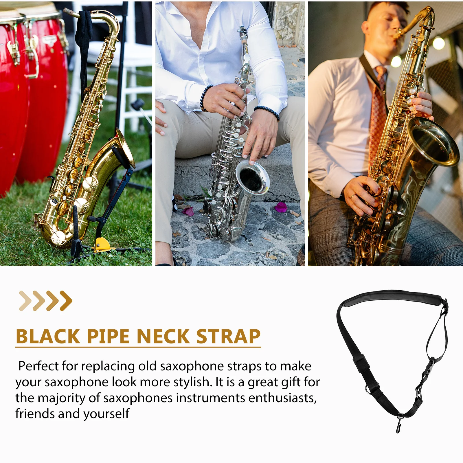 

Adjustable Comfortable Saxophone Neck Strap Ribbon Quick Installation Music Instrument Strap Suitable for Adult