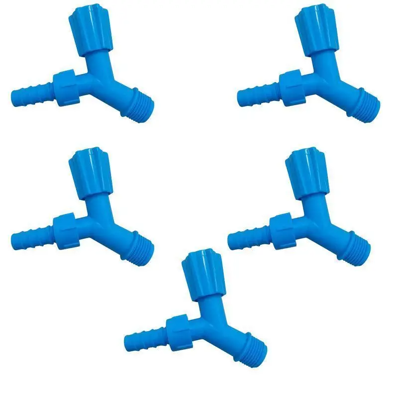 Kit 5 Faucets For Tank And Garden Beak 1/2 Neon Blue 3/4