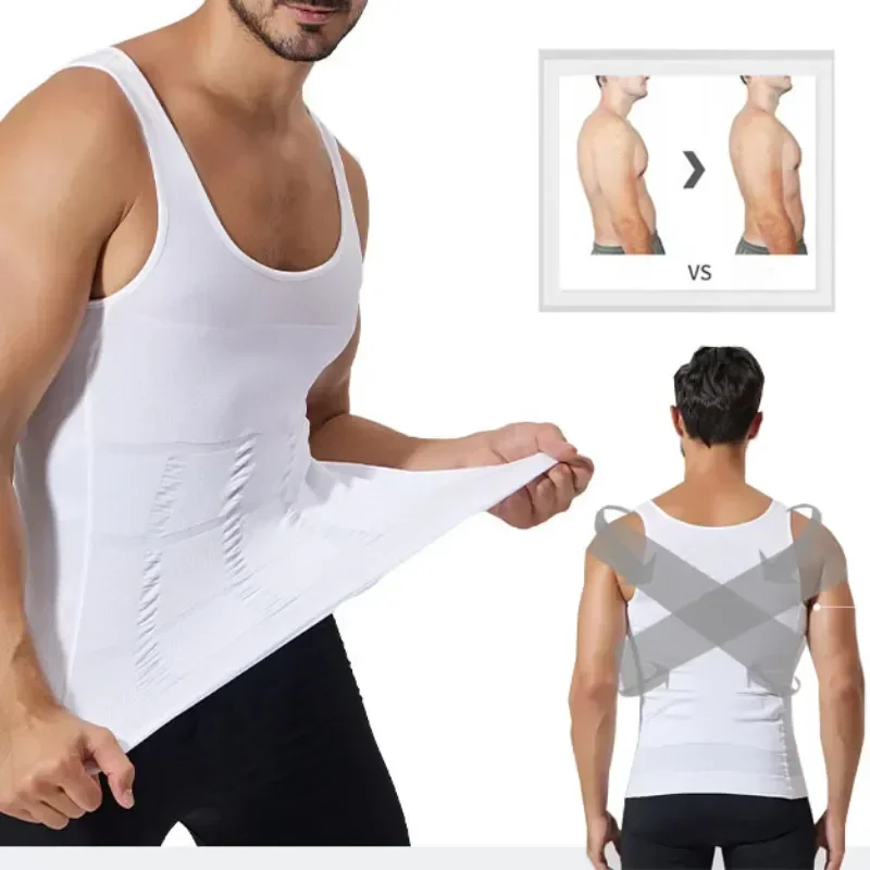 Shaper Vest Modeling Corrector Tummy Compression Fat T-shirt Chest Posture Male Corset Men Body Abdomen Burner Slimming