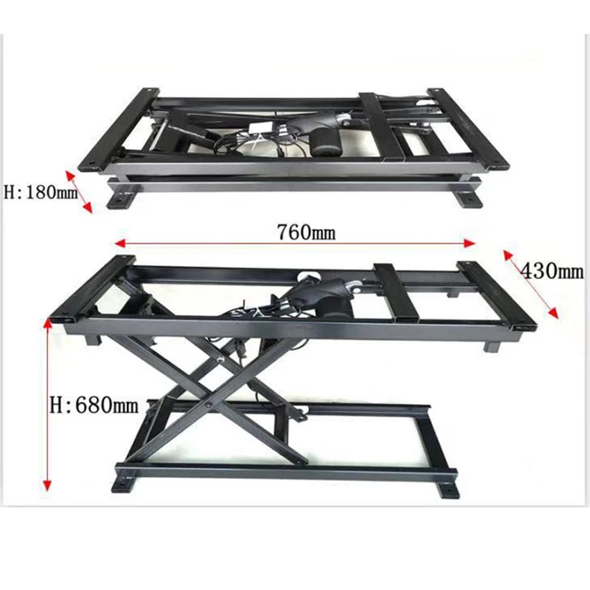 220V Electric Lifting Coffee Table Folding Bracket Custom Smart Dining Table Hardware Lifter Iron Frame Bear 30-100kg optional