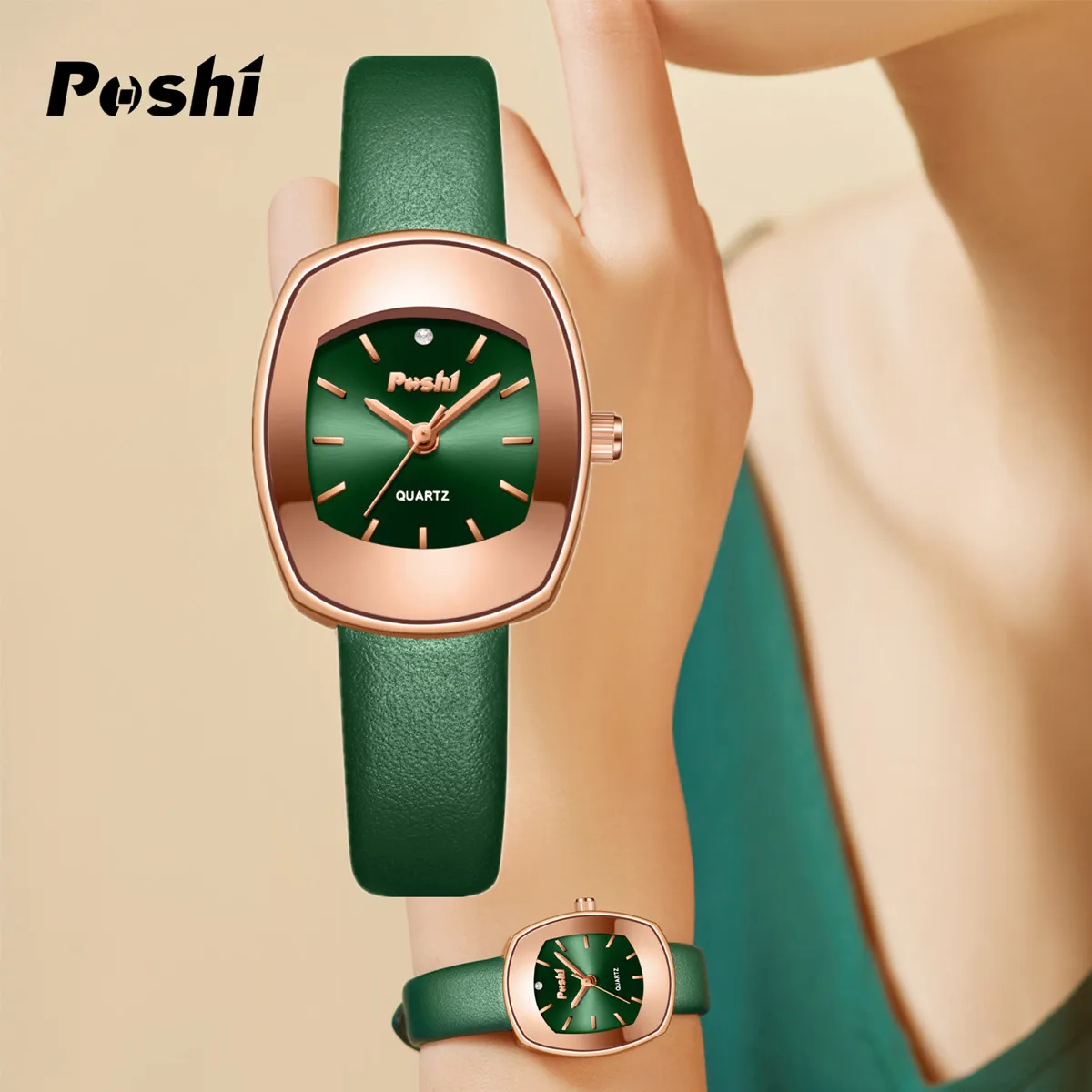 POSHI Original Quartz Watch for Women Fashion Casual Ladies Wristwatch Leather Strap Women\'s Watches Gift reloj para mujer