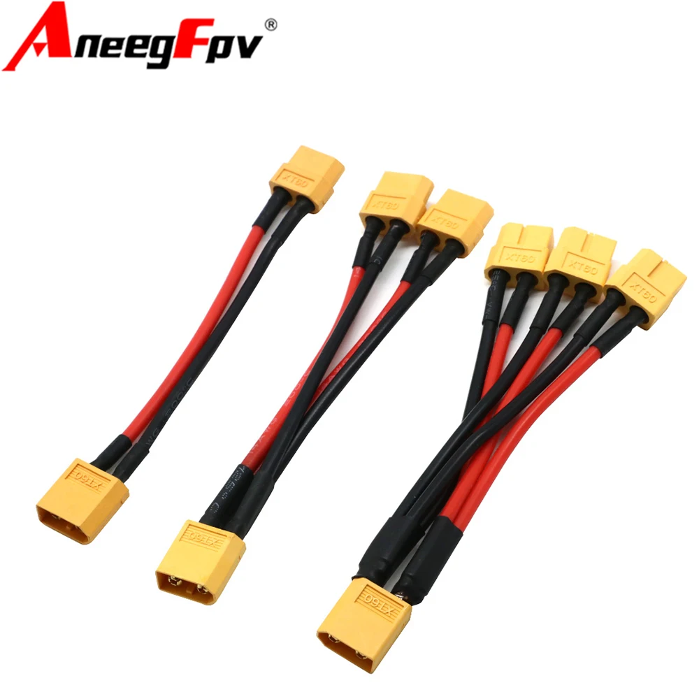XT60 Parallelle Batterij Connector Mannelijke/Vrouwelijke Kabel Dual Extension Y Splitter/3Way 14AWG Siliconen Draad voor RC Batterij Motor