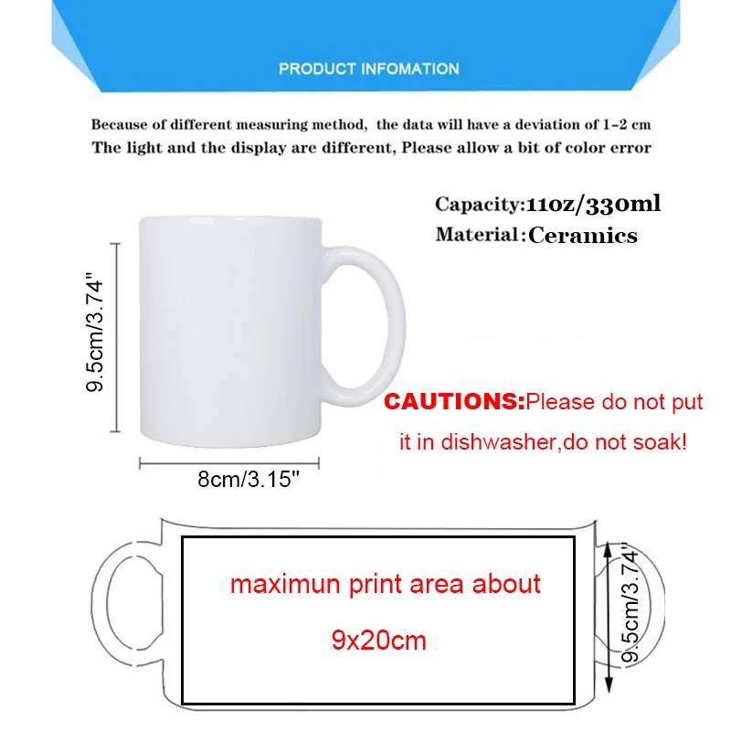 Customized Ceramic Magic Mug Pour in hot water pictures display mugs Print Picture Photo LOGO Text Hot Water Change Color cup