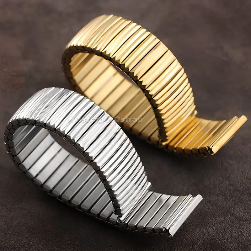 탄성 금속 스트랩 12mm 14mm 16mm 18mm 20mm 스테인레스 스틸 확장 시계 밴드 스포츠 교체 스트레치 팔찌 액세서리