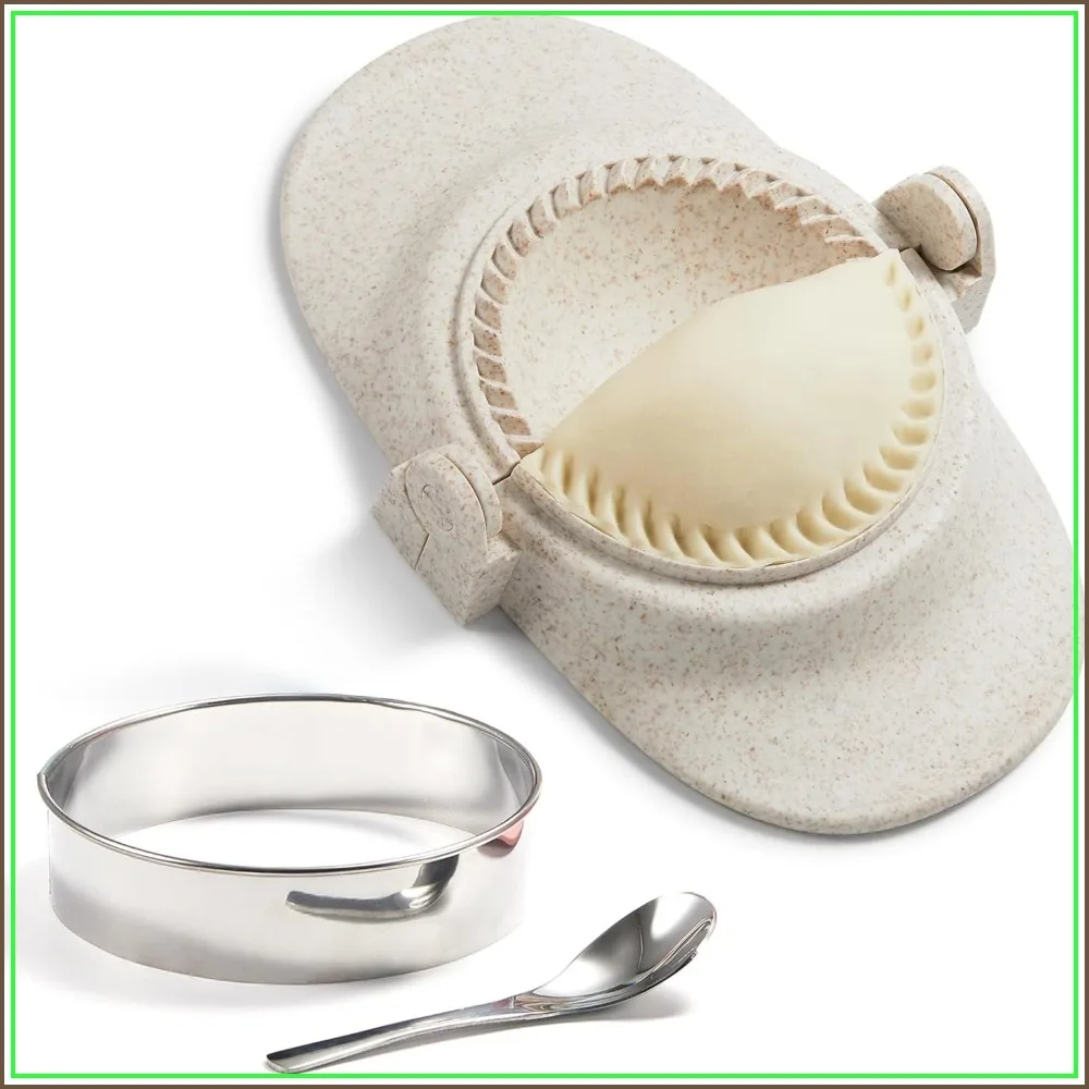 

5 Inch Extra Large Empanada Maker Press Set with Dough Cutter, Dumpling Mold for Pierogi, Pastelitos, Calzone, Turnovers