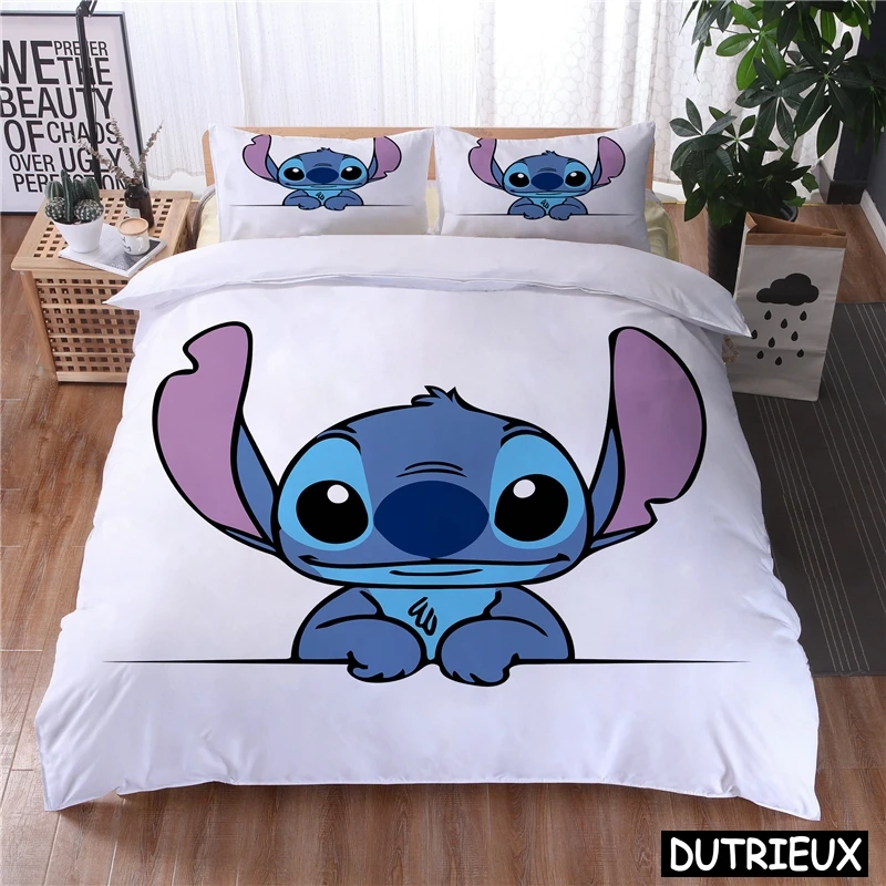 

3D Disney Cartoon Lilo And Stitch Kawaii Duvet Cover Set Twin Full Queen King Size Bedding Set Home Textile For Girls Boys Gift