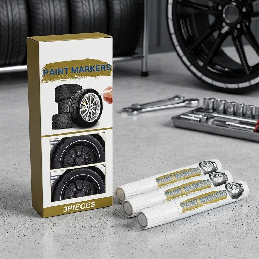 Tire Paint Pen for Automotive Rubber Surfaces Oil-Based Permanent Ink for Clear Markings During Vehicle Inspection