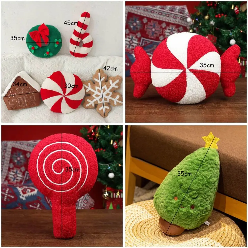 New Soft Christmas Cartoon Pillow Red Red Decoration Pillow Crutch Candy Pillow Cushions Christmas