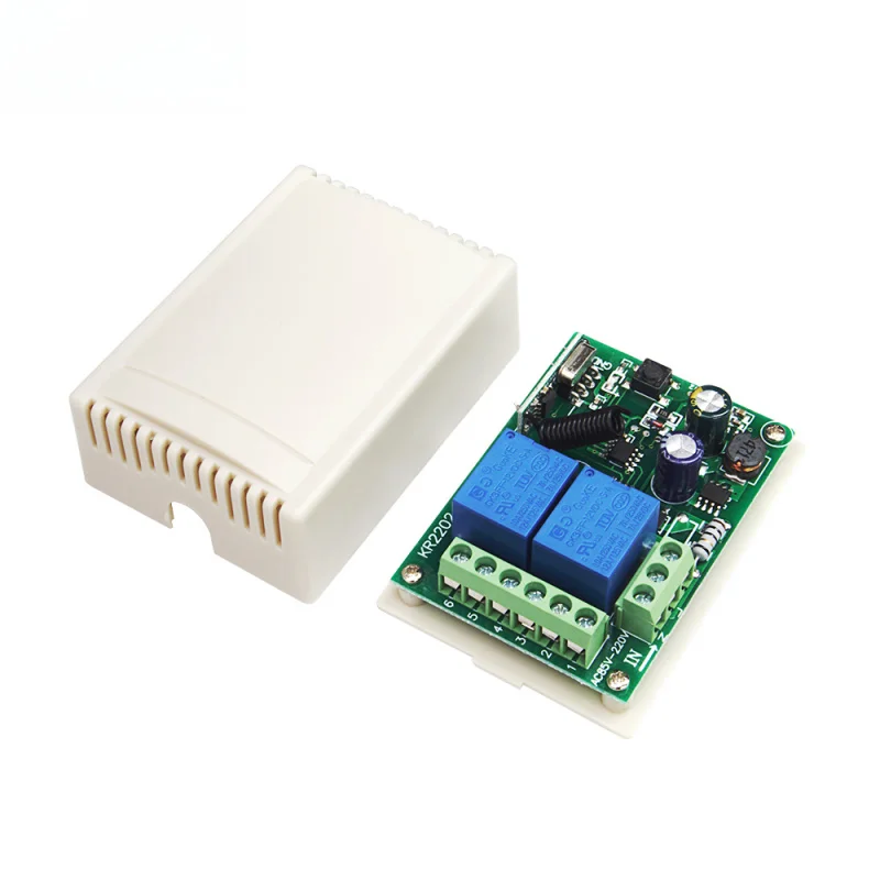 AC 110V 220V 2CH RF Remote Control Switch 433 MHz Controller + Universal RF Relay Receiver For Light Garage Door Opener