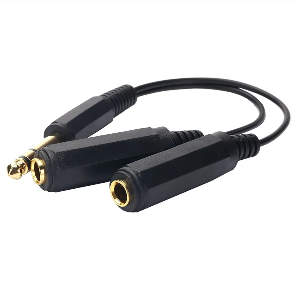 1 to 2 Stereo 6.35mm Audio Splitter Cable Male to Female Jack Plug Adapter Speaker Extend Cord Converter Audio Wire Cable