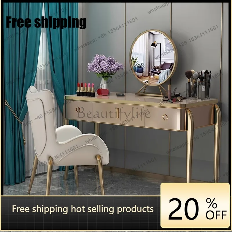 Hot American light luxury dresser, modern simple and high-end painted solid wood princess makeup table