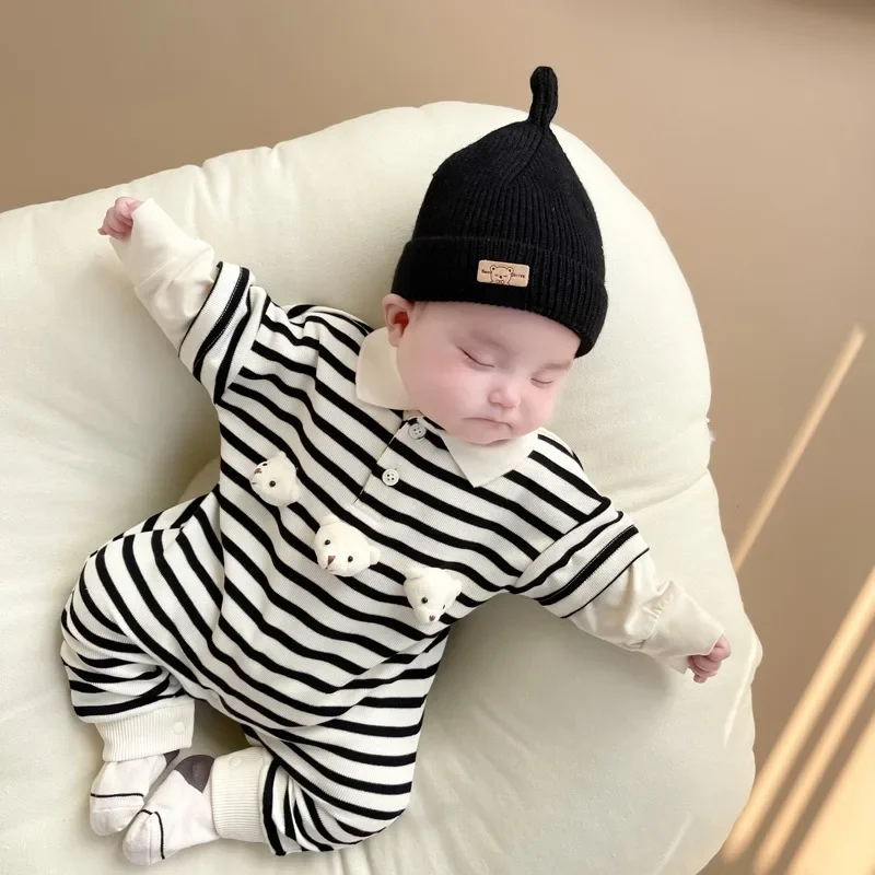 2024 Baby Clothes Button Cotton Cover All Newborn Boys Jumpsuit New Born Bebe Items Girls Outfit 0-18Months Cute Bear Rompers