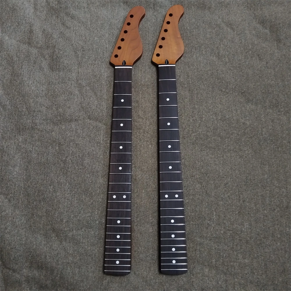 22 Bünde, 9,5 Zoll, Griffbrett aus Palisander, gerösteter Ahorn, elektrischer Gitarrenhals, Punktmuster, Halsverstrebung, Gitarrenteile, Zubehör – Detail 8