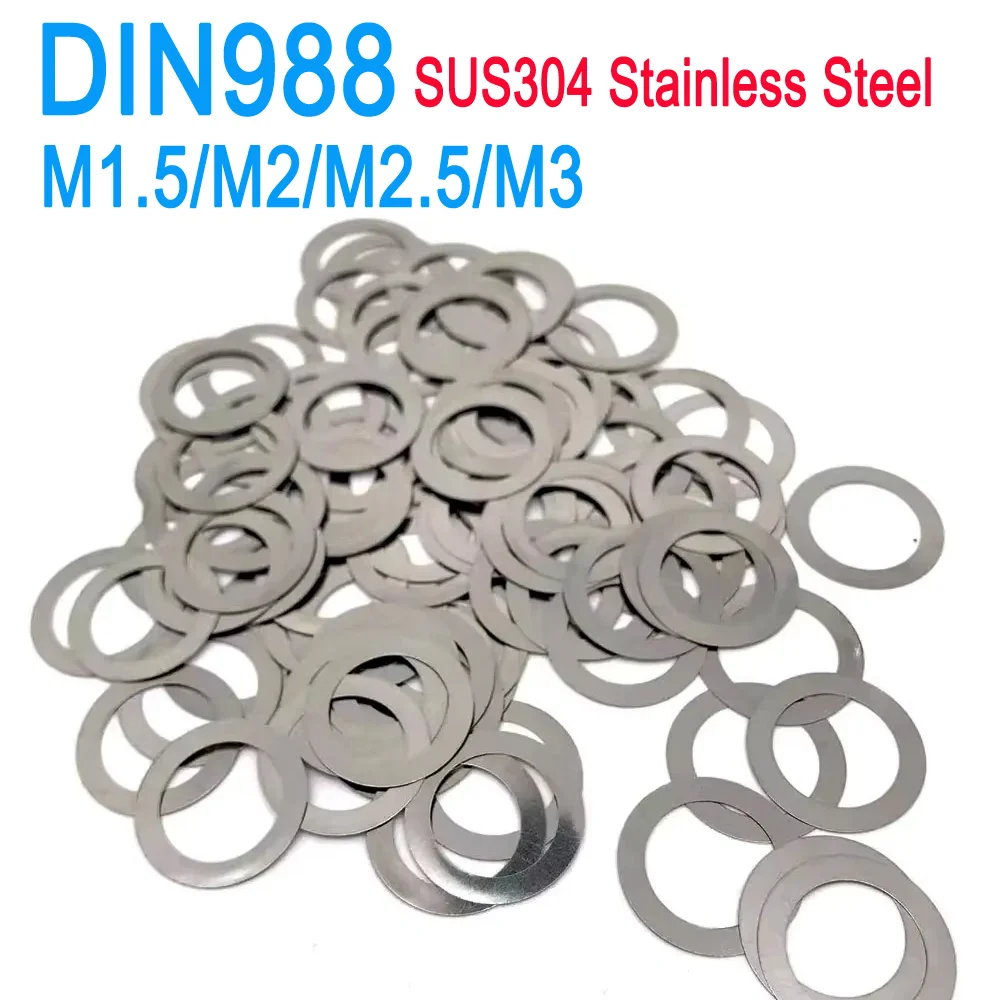 

M1.5 M2 M2.5 M3 DIN988 SUS304 Stainless Steel Adjusting Shim Washers Ultra-thin Plain Washer Flat Gaskets