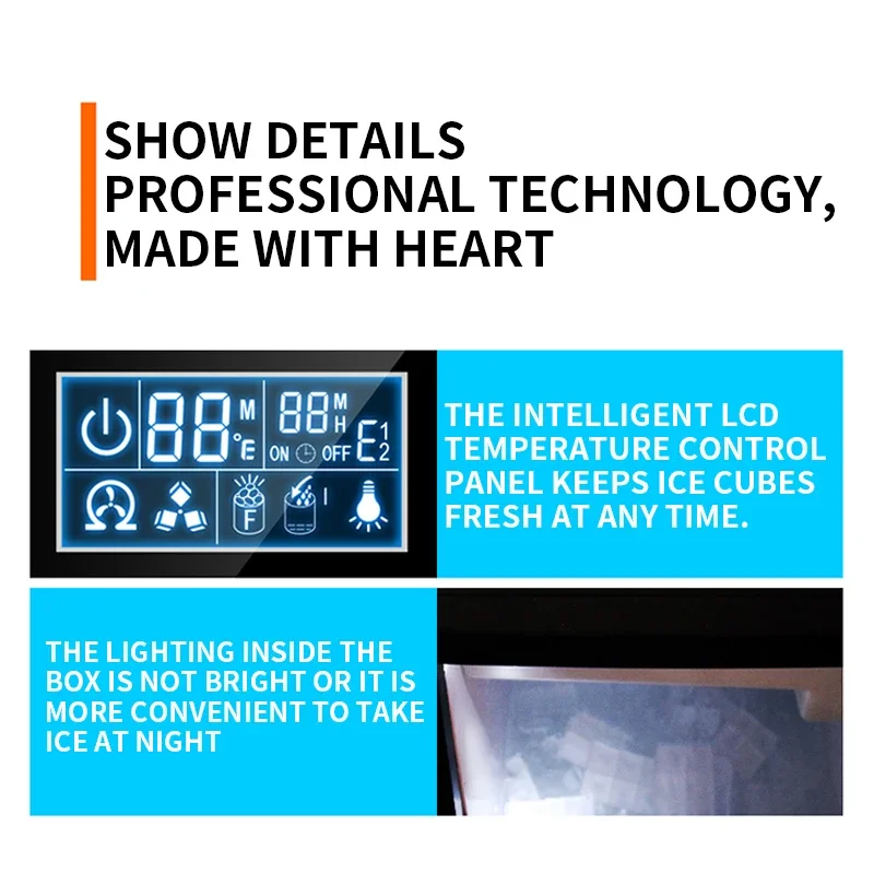 24H 아이스 아웃: 40KG 아이스 메이커 상업용 밀크티 숍, 소형 및 대형 바, 자동 큐브 제빙기 HZB-40F/A