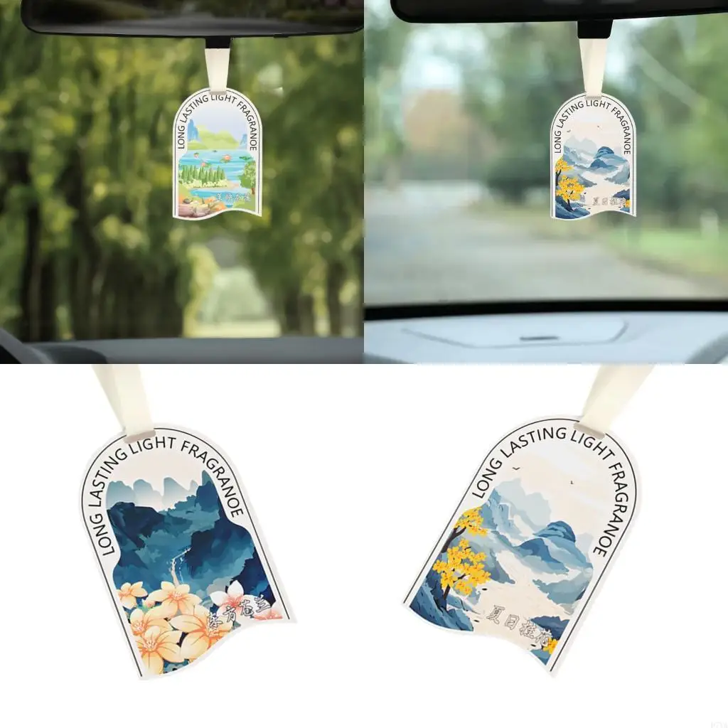 Natural Essential Oil Infused Car Hanging Scent for Continuous Freshness D7YA